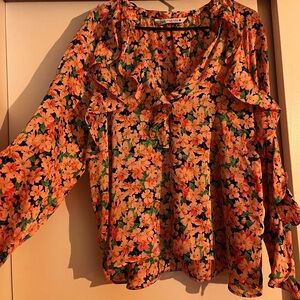 Zara Ruffled Pink Blouse